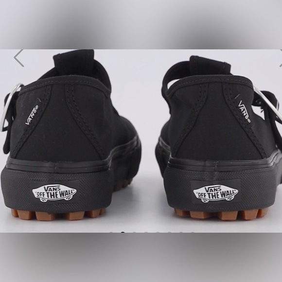 NEW VANS BLACK Style 93 Mary Jane Sneakers Silver Heart Buckle SZ 6.5 - Picture 10 of 11